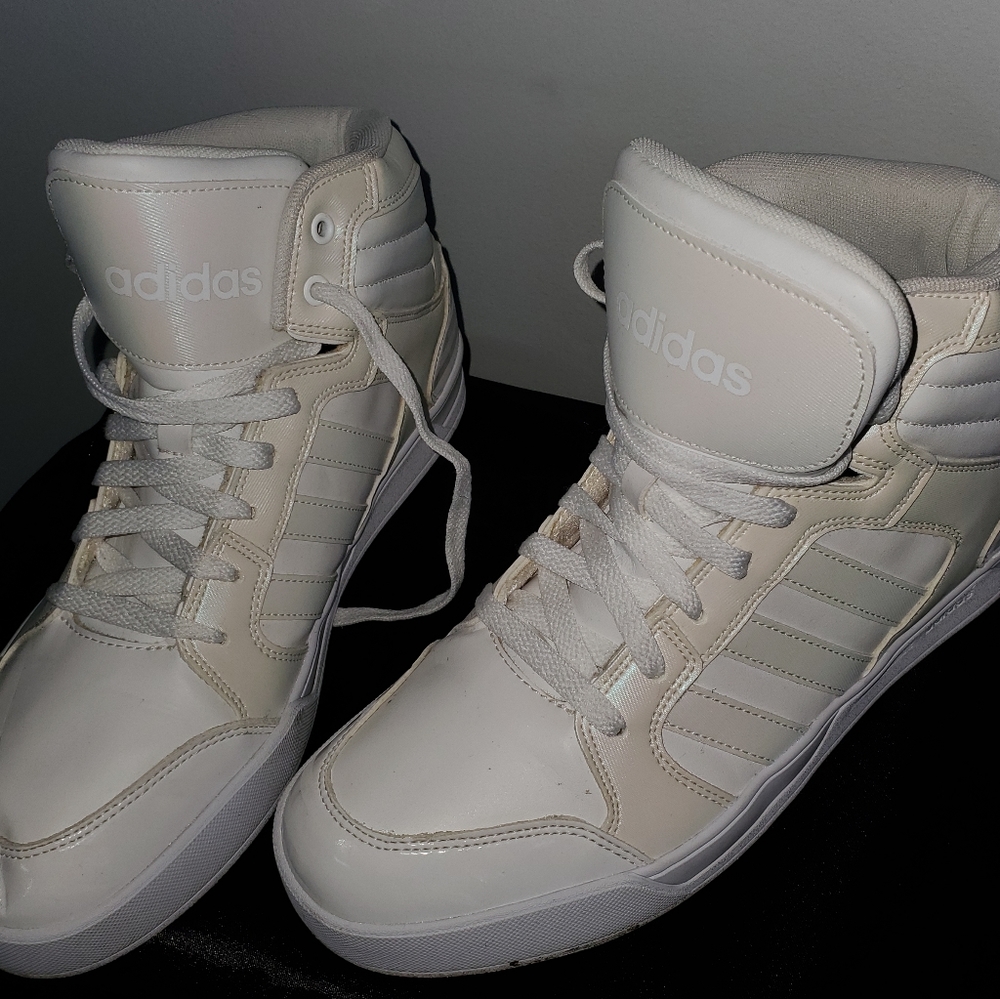 ADIDAS NEO White Hi-top Women Size 11 - Picture 2 of 4